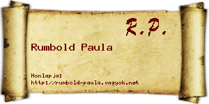 Rumbold Paula névjegykártya